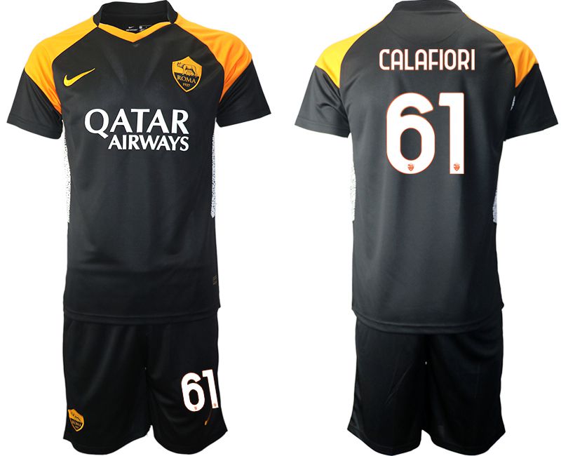 Men 2020-2021 club Rome away #61 black Soccer Jerseys->customized soccer jersey->Custom Jersey